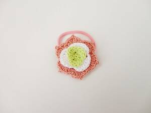 o flower. hair elastic * Gold * pink * hand made *94