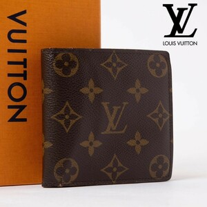 ★一スタ LOUIS VUITTON ルイヴィトン 二つ折り財布 コンパクトウォレット ポルトフォイユ マルコ モノグラム ユニ　セックス 