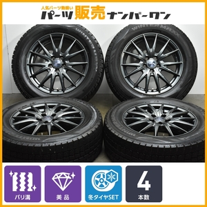 【バリ溝 美品】ヴェルヴァ 16in 6.5J +47 PCD100 ダンロップ ウィンターマックス WM02 215/60R16 フォレスター レガシィ スタッドレス