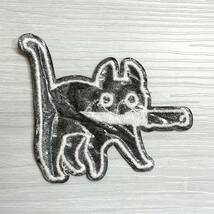 【ワッペン・パッチ】ナイフをくわえた猫 ブラックキャット ねこ black cat_画像2