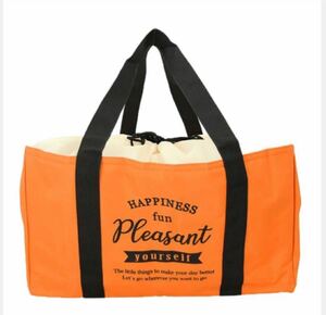 1円スタート 大容量 保冷バッグ 巾着 クーラーバッグ エコバッグ レジカゴバッグ オレンジ