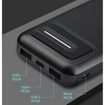 スマホモバイルバッテリー 10000mAh;電熱ベスト ズボン ウェア対応,コンパクトサイズ,機内持ち込み ,地震対策,防災対策,停電時など必需品_画像4