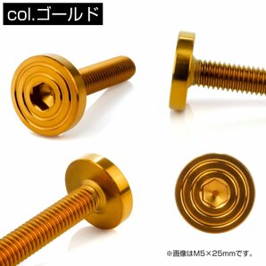 M6×40mm P1.0 ボタンボルト SUS304 ステンレス シェル フラットヘッド マットタイプ ゴールド TR0851の画像2