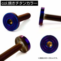 M4×15mm P0.7 ボタンボルト SUS304 ステンレス シェル フラットヘッド マットタイプ 焼きチタンカラー TR0853_画像2