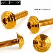 M4×20mm ボタンボルト シェルヘッド SUS304ステンレス カスタムデザイン ゴールド TR0101_画像2