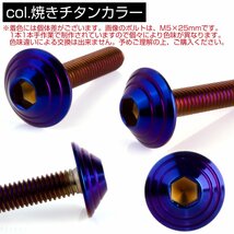 M5×12mm ボタンボルト シェルヘッド SUS304ステンレス カスタムデザイン 焼チタンカラー TR0116_画像2