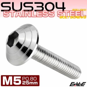 M5×25mm ボタンボルト シェルヘッド SUS304ステンレス カスタムデザイン シルバー TR0091