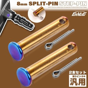 汎用 ステップピン クレビスピン 8mm 割りピンタイプ SUS304 ステンレス 2個セット S-947