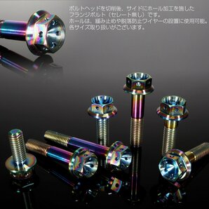 64チタンボルト M8×20mm P1.25 ホールヘッド 六角ボルト フランジ付き六角ボルト レインボー(焼チタン風) Ti6Al-4V JA144の画像2