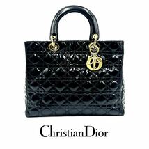 1円〜　【美品】　Christian Dior クリスチャンディオール　カナージュ　2wayバッグ　ショルダーバッグ　ハンドバッグ　エナメル　K123_画像1