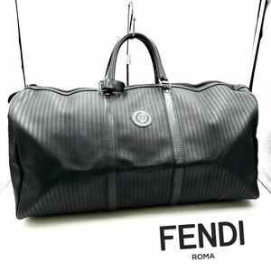 1円〜　【美品】　FENDI フェンディ　ボストンバッグ　ペカン　PVC 旅行　ブラック　黒　ハンドバッグ　K135