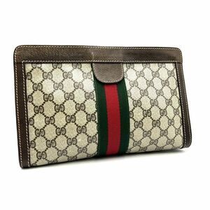 1円〜　【希少】　GUCCI グッチ　クラッチバッグ　セカンドバッグ　シェリーライン　GGキャンバス　オールドグッチ　K137