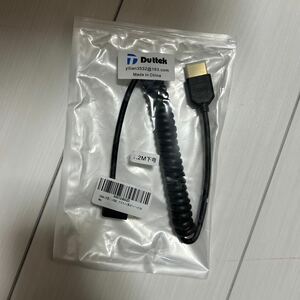 Duttek L字型ミニHDMI HDMIコイルケーブル 2.1バージョン 48Gbps 超薄型 下向きミニHDMIオスHDMIオスケーブル 8K@60Hz HD 4フィート/1.2m