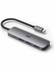 uni USB Cハブ、uni 4-in-1 USB Cアダプター 3つのUSB 3.0ポート付き 100W USB-C PD充電ポート Thunderbolt 3 USB Type C - USB 3.0