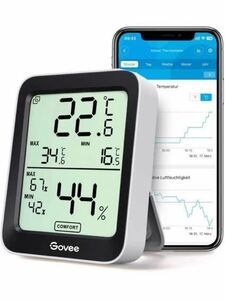 Govee 温湿度計 温度計 湿度計 Bluetooth デジタル スマホで温度湿度管理 温度 湿度 高精度 コンパクト 大画面 グラフ記録アラーム異常通知