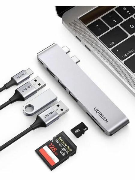 UGREEN MacBook Pro Air専用 USB-Cハブ SD/TFカードスロットを搭載したMacBook Airアダプター 3.0x3