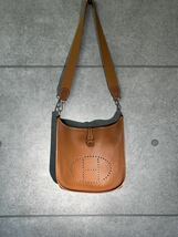 【0314】エルメス HERMES エブリン ショルダーバッグ シルバー金具 □D刻印 レザー 茶 ブラウン _画像2