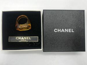 【IK0301】CHANEL シャネル 指輪 リング カメリア フラワー 13号 プラスチック COCO ココマーク 箱付