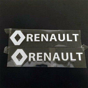 RENAULT Renault sticker decal silver white 2 pieces set 