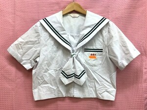 to_8057 ★定形外 配送★ 熊本県 南関町立南関中学 タイ付き みどりライン 夏服 半袖 指定セーラー服 サイズL程度 カンコー KANKO 製　制服