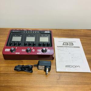 【美品】ZOOM B3 ベース用エフェクト・アンプシミュレーター ACアダプター 説明書付き