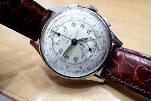 激レア/スイス製 PICARD/ピカール ヴィーナス？◆クロノグラフ 2カウンター/夜光付き 手巻きアンティーク腕時計