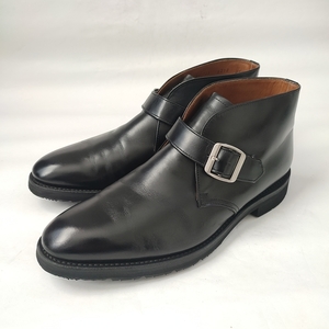 REGAL リーガル プレーントゥ ストラップブーツ 25.5 ドレスシューズ ビジネス 革靴 レザー ブラック 黒 a40