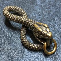 真鍮　キーホルダー　キーリング　スネーク　アクセサリー　2way 蛇　ヘビ_画像1