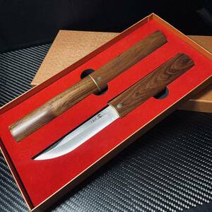 高級木製 短刀 和風ナイフ 文武2本セット 鋼製 木鞘ナイフ 和式ナイフ 伝統工芸 日本刀型 