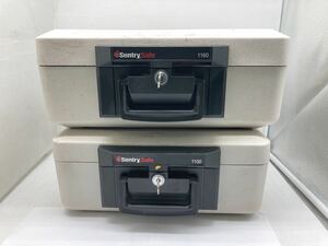 Sentry Safe 1100 1160 2個セットBD-956885 AT-151597 強力ボックス ポータブル 耐火プルーフチェスト 耐火 防水金庫 鍵付き 現状品 