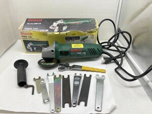 ジャンク品★BOSCH ディスクグラインダー PWS 100 ボッシュ電動工具 工具 100mm PA6 GF30 サイドハンドル 600W 錆び落とし 現状品