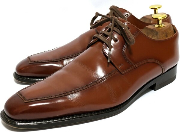 ［良品] REGAL 25cm ビジネスシューズ スワールトゥ　高級靴　本革　レザー　ブラウン　外羽根　フォーマル　紳士靴　革靴　送料無料！