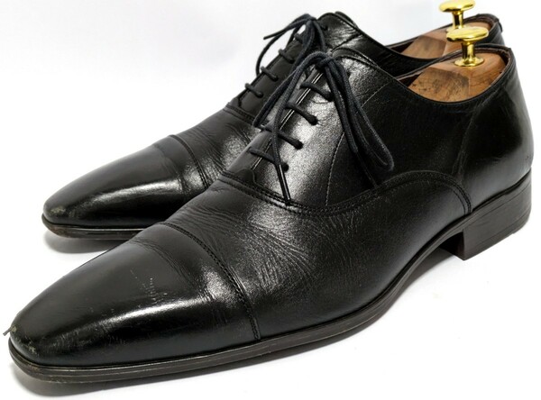［良品] THE SUIT COMPANY 26.5cm　ビジネスシューズ　ストレート　ブラック　人気ブランド　高級靴　本革　フォーマル　紳士靴　送料無料