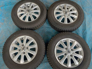 【美品/超バリ溝 13×4J +43　4H100　DUNLOP WINTERMAXX 145/80R13 N-BOX MRワゴン アルト ワゴンR タント ミラ ムーヴ