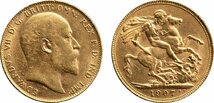 英国　ソブリン金貨　1907年　極美品　エドワード7世_画像1