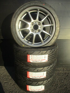 ナンカンNS-2R(TREAD120)☆165/50R15☆15×5.5J+42☆4本セット☆コペン ミラ エッセ ムーヴ MAX アルト等☆タイムアタック サーキット☆fw