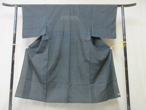 1円 良品 正絹 着物 長着 夏紬 男性用 アンティーク レトロ 格子 お洒落 高級 単衣 身丈134cm 裄66cm◆逸品◆【夢職】★★★★