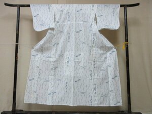 1円 良品 木綿 浴衣 アンティーク 絣文様 燕 幾何学 抽象 おしゃれ 可愛い 身丈137cm 裄63cm【夢職】★★★