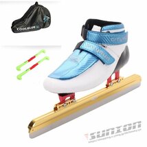 スピードスケート靴 スケート 靴 フィギュアスケート フィギュア シューズ 3点セット セット用品 固定式 研磨済み ギフト プ_画像7