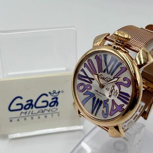 1円〜 ガガミラノ GaGa MILANO マヌアーレ46 スモセコ マルチカラー メンズ レディース 腕時計 ウォッチ スモセコ