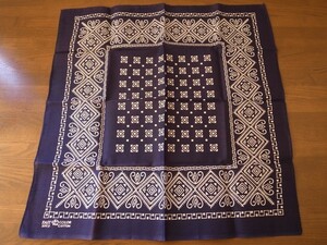 * rare dead stock unused 50s 60s FAST COLOR Vintage bandana .45cm×45cm fast color navy blue navy DeadStock