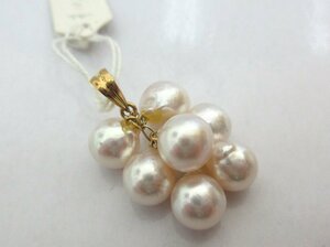  pearl pearl K18 pendant top charm 7-7.5mm used /USED