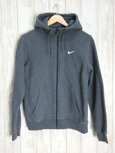 NIKE/ナイキ：スウッシュ フルジップ フーディー ジップパーカー ダークグレー 裏起毛 905231-071 サイズS/メンズ/中古/USED