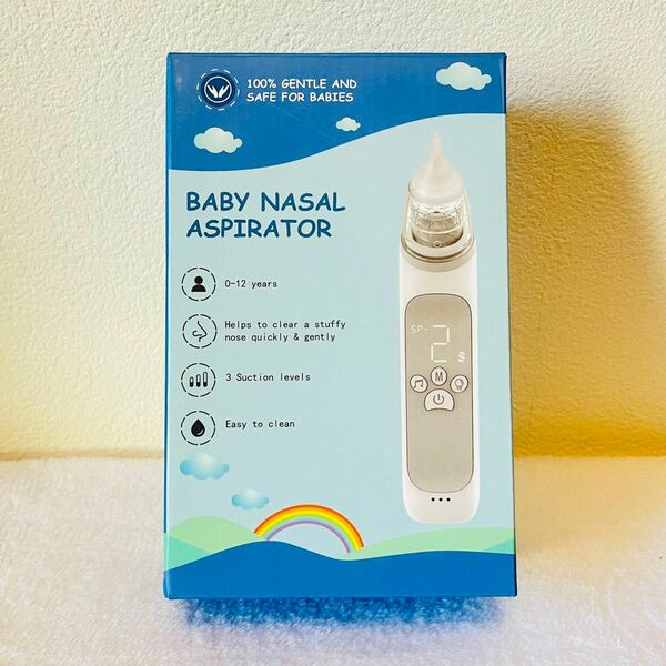 電動鼻水吸引器 シリコン メロディ USB充電 液晶 0歳から 鼻水 鼻くそ 白　鼻吸い器