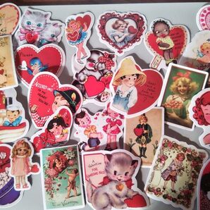 海外 バレンタイン レトロ ステッカー