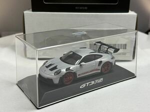 【ポルシェ特注】1/43 ポルシェ 911 GT3 RS 992 スパーク製　アイスグレー　レッド