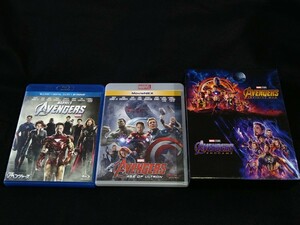 アベンジャーズ　エンドゲーム＆インフィニティ・ウォー ブルーレイ+DVD　エイジオブウルトロン　Blu-ray　セット　中古　MARVEL　