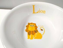 コレール USA CORELLE 耐熱ガラス 食器 / ボウル ランチプレート など まとめて6点 / ディズニー いちご ライオン キリン 子供用 / 中古_画像4