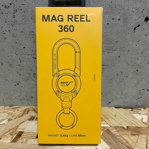  yellow [ new goods ] route ko- mug reel 360 magnet built-in type reel kalabina(ROOT CO. GRAVITY MAG REEL