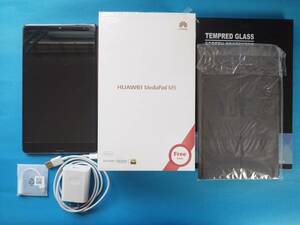 ☆送料無料☆美品☆HUAWEI Media Pad M5 SHT-AL09 LTEモデル・SIMフリー 新品ガラスフィルム・純正保護カバー付き